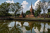 Thailand, Old Sukhothai - Wat Sa Si. Its location on a small island in the middle of the lotus flowers filled pond makes it one of the most attractive monuments of the Sukhothai Historical Park. 